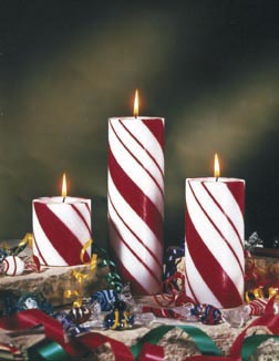 Holiday Striped Solid Pillars - Unscented
- Non Beeswax