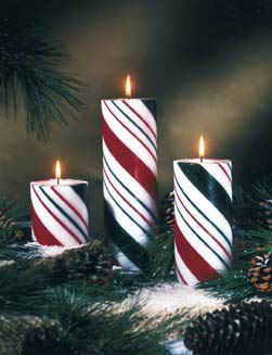 Holiday Striped Solid Pillars - Unscented
- Non Beeswax